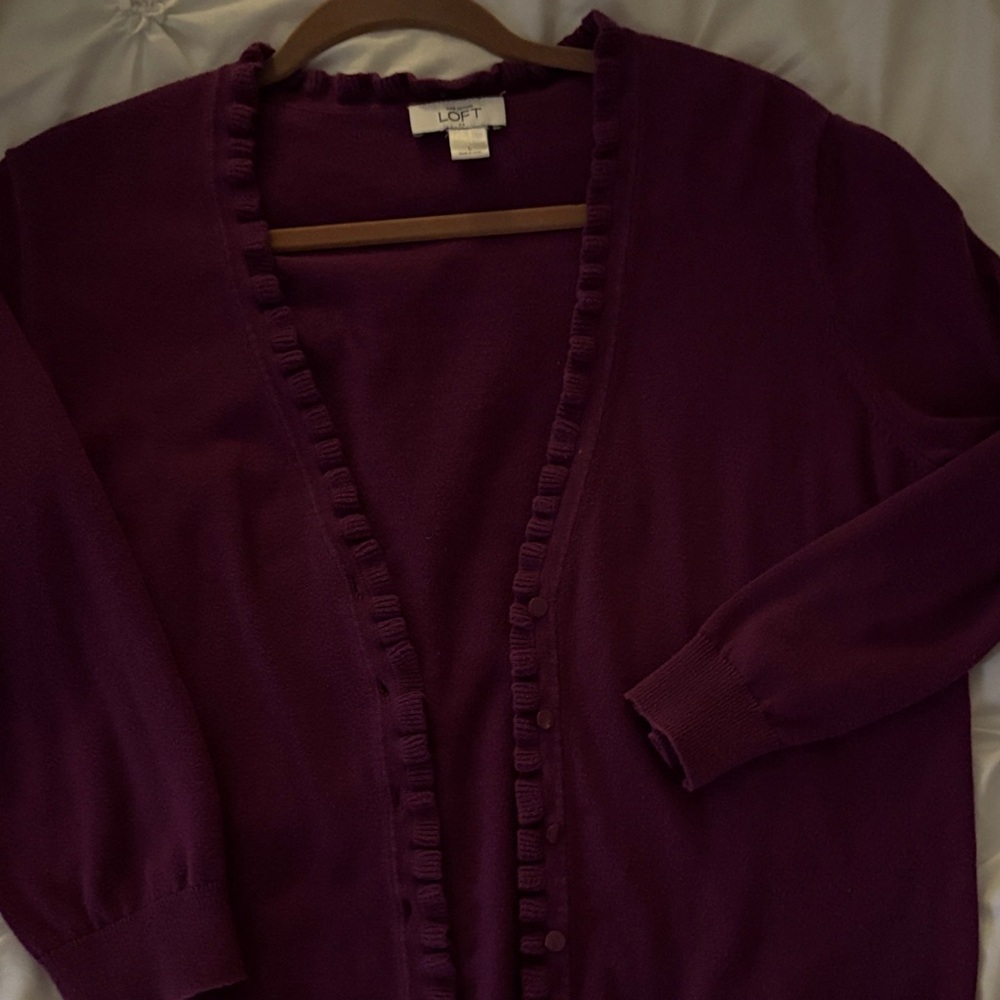 Ann Taylor Loft cardigan, plum color, size L
Worn once